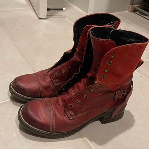 Burgundy boots